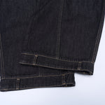 Curved Seam Wide Leg Denim Trousers Dark Indigo Wash