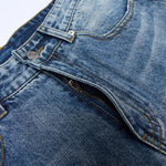 Distressed Hem Light Wash Wide Leg High Rise Jeans