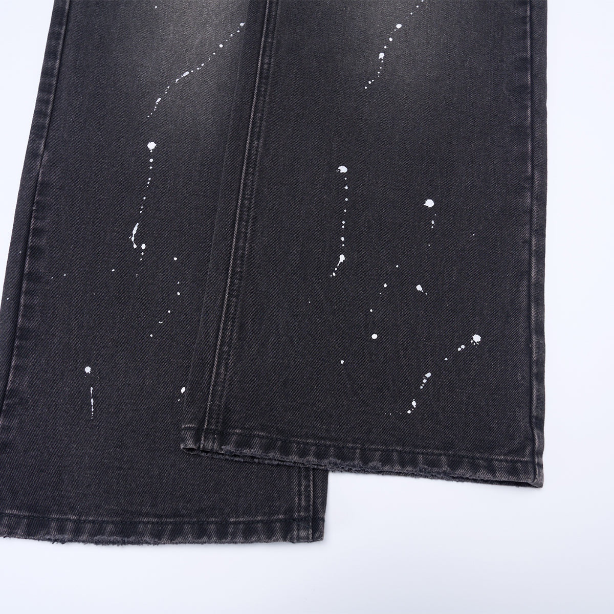 Artistic Paint Splatter Wide Leg Denim Jeans