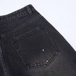 Artistic Paint Splatter Wide Leg Denim Jeans