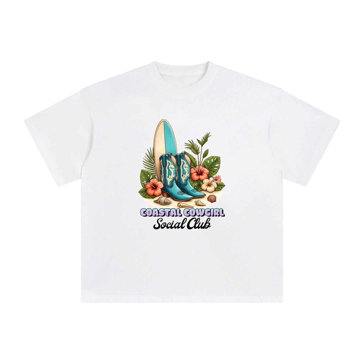 COASTAL COWGIRL SOCIAL CLUB Graphic Tee-INNBLAC Fashion Apparel