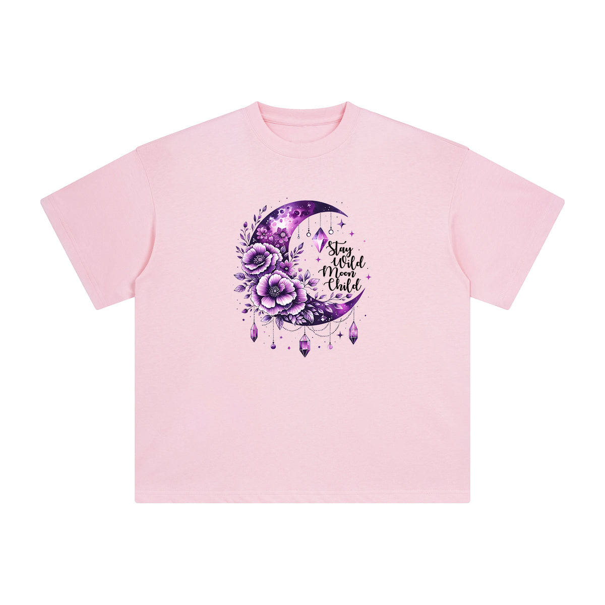 Flower & Crystal Decoration Graphic Tee-INNBLAC Fashion Apparel