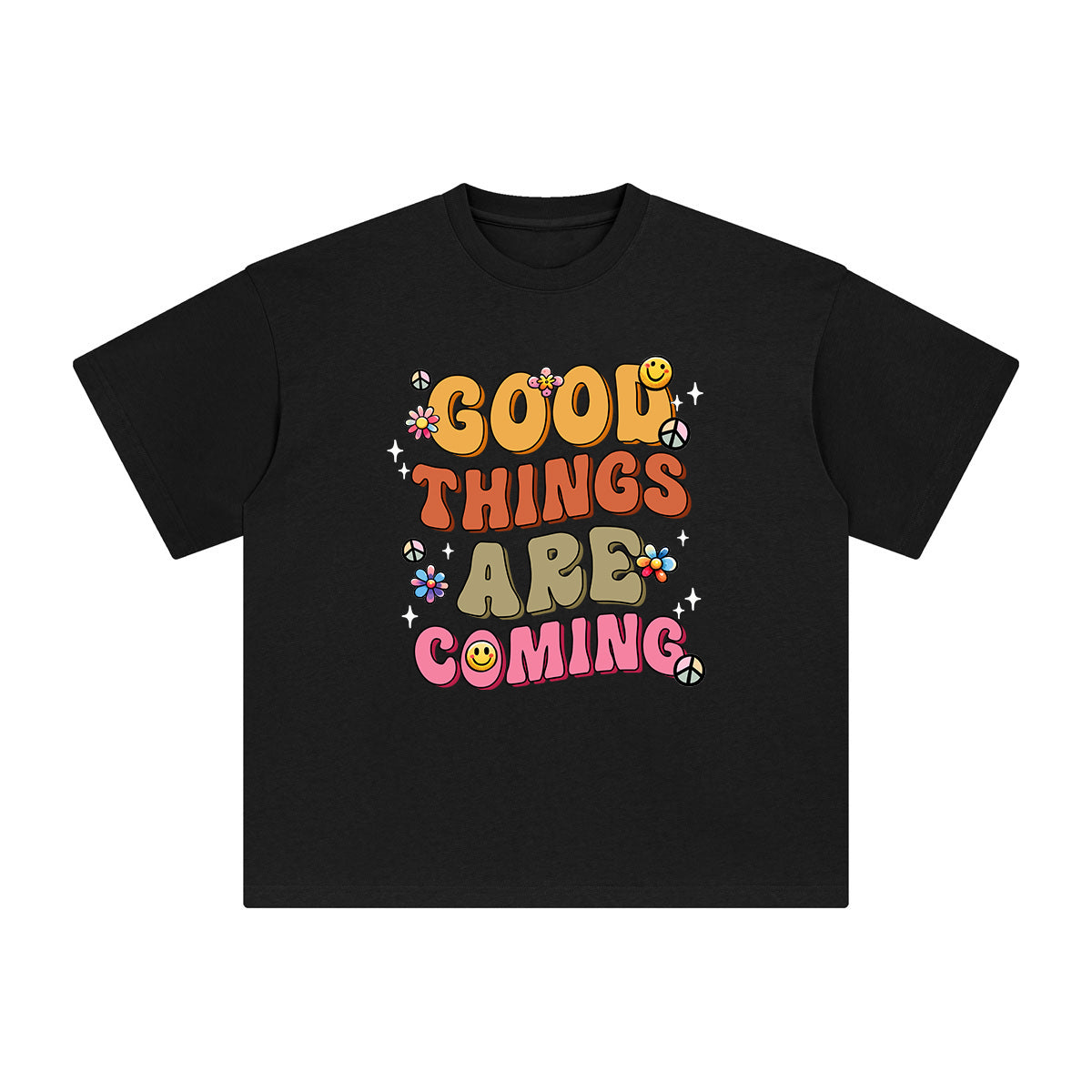 GOOD THINGS ARE COMING Graphic Tee-INNBLAC Fashion Apparel