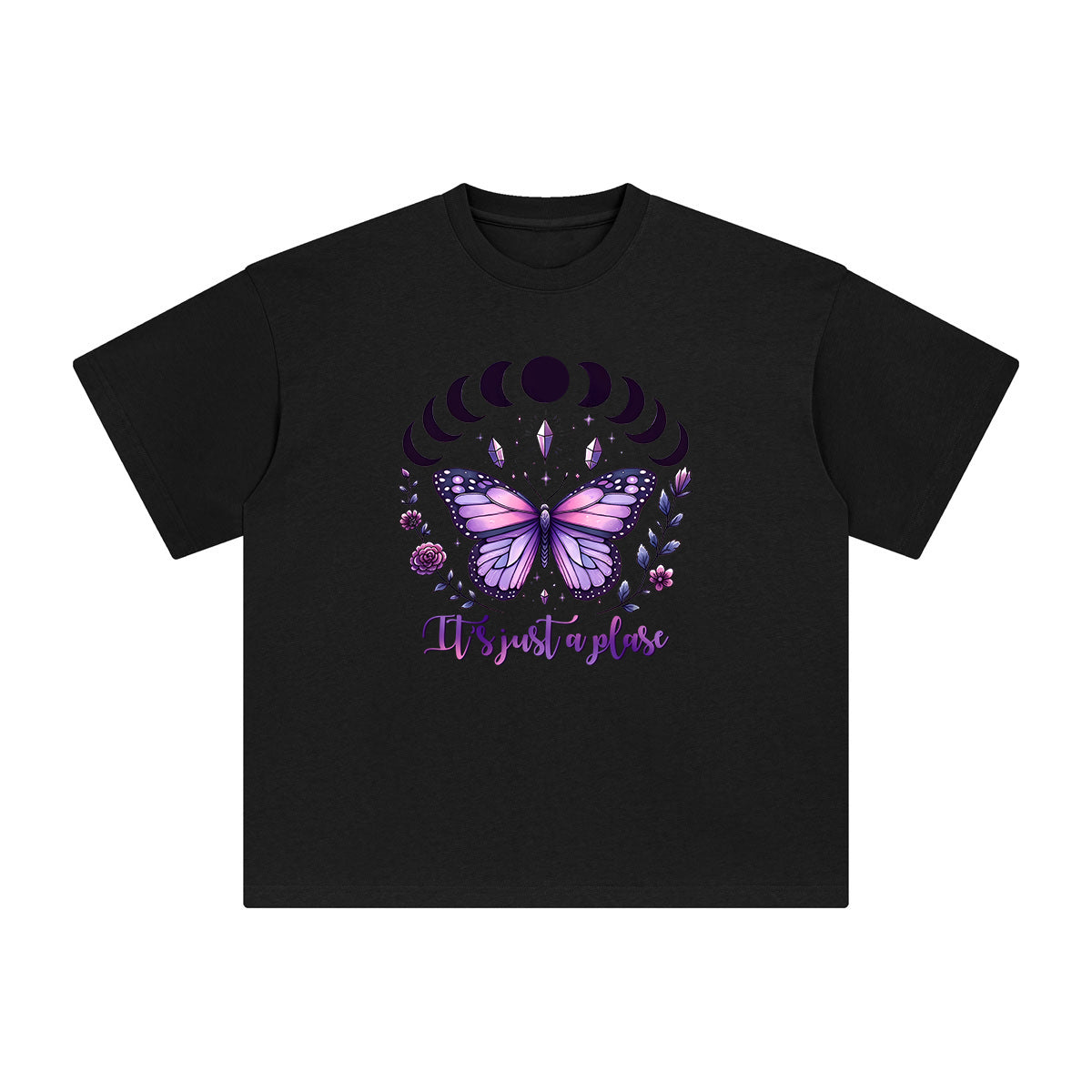 Magic Butterfly & Crystal Graphic Tee-INNBLAC Fashion Apparel