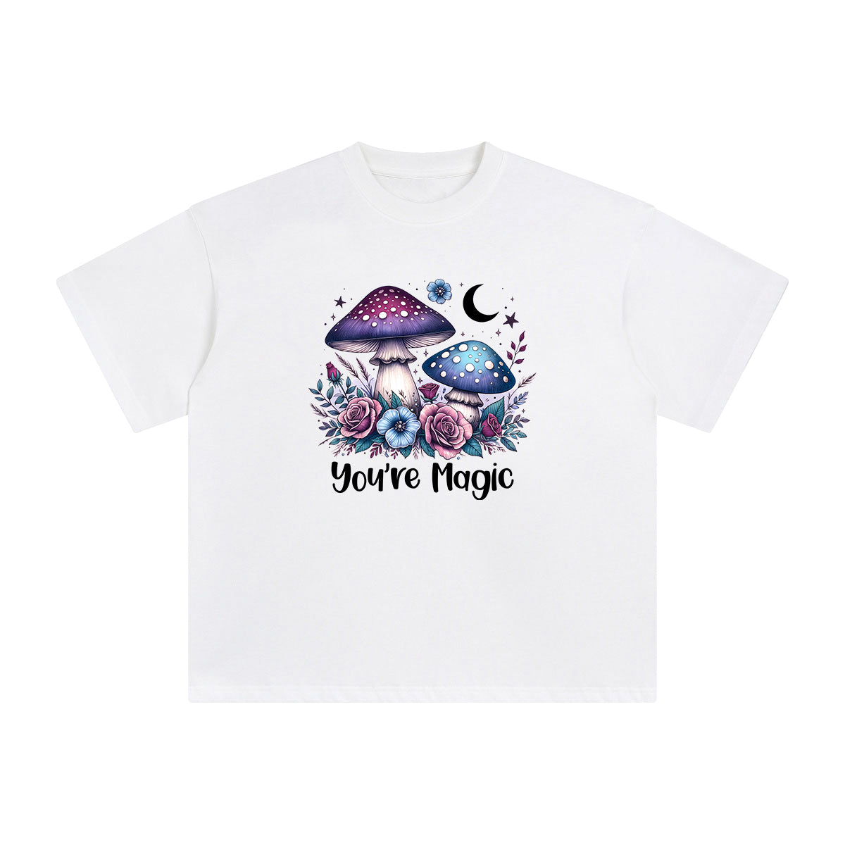 Magic Mushrooms & Blossom Graphic Tee-INNBLAC Fashion Apparel
