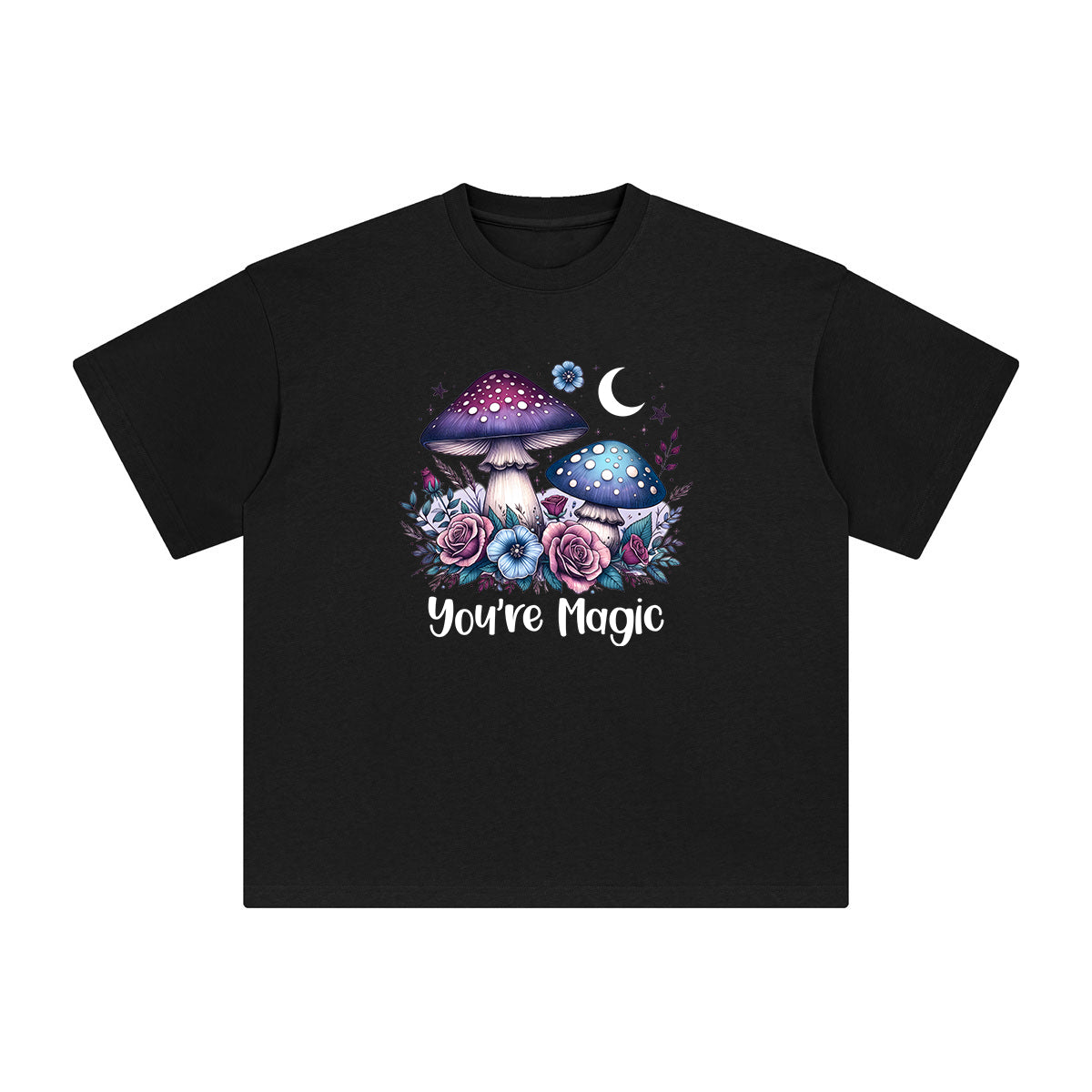 Magic Mushrooms & Blossom Graphic Tee-INNBLAC Fashion Apparel