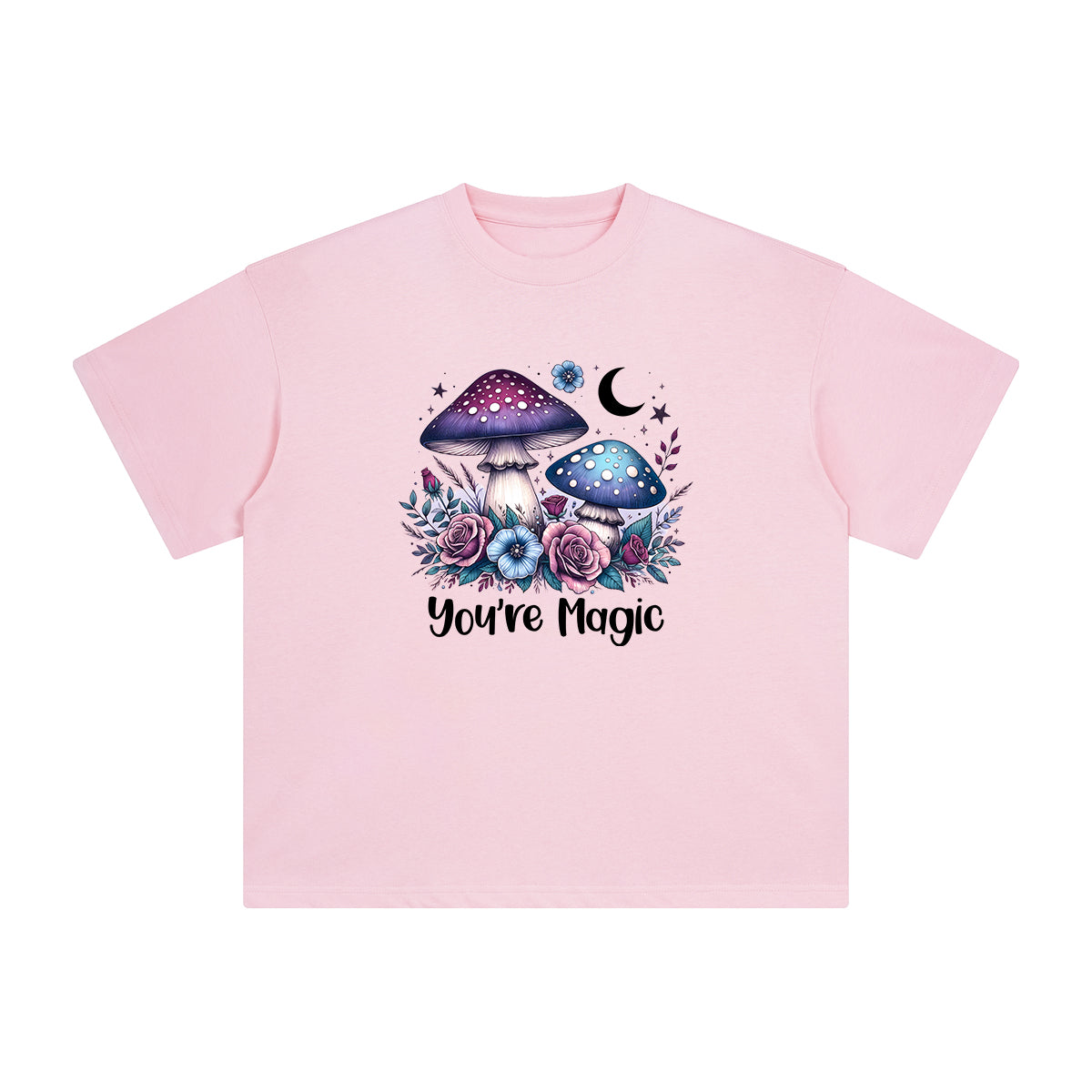Magic Mushrooms & Blossom Graphic Tee-INNBLAC Fashion Apparel