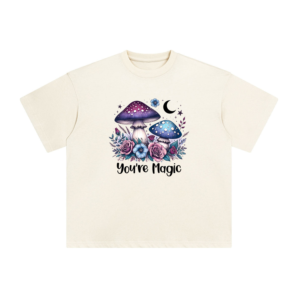 Magic Mushrooms & Blossom Graphic Tee-INNBLAC Fashion Apparel