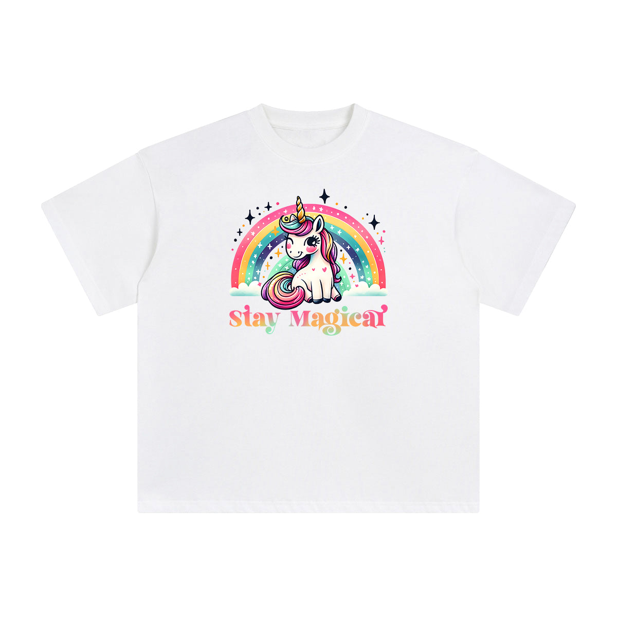 Magic Rainbow & Unicorn Graphic Tee-INNBLAC Fashion Apparel