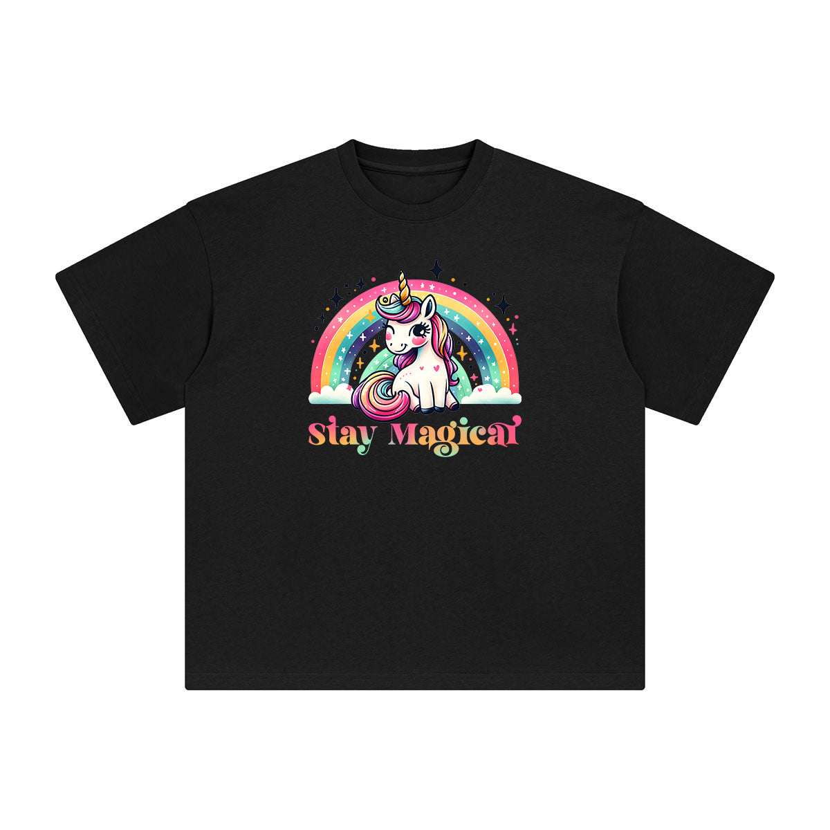 Magic Rainbow & Unicorn Graphic Tee-INNBLAC Fashion Apparel