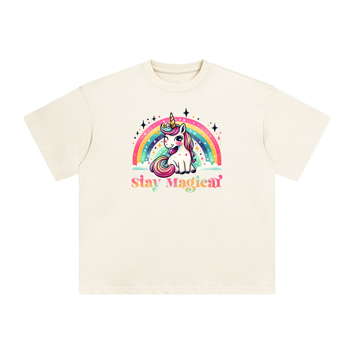 Magic Rainbow & Unicorn Graphic Tee-INNBLAC Fashion Apparel