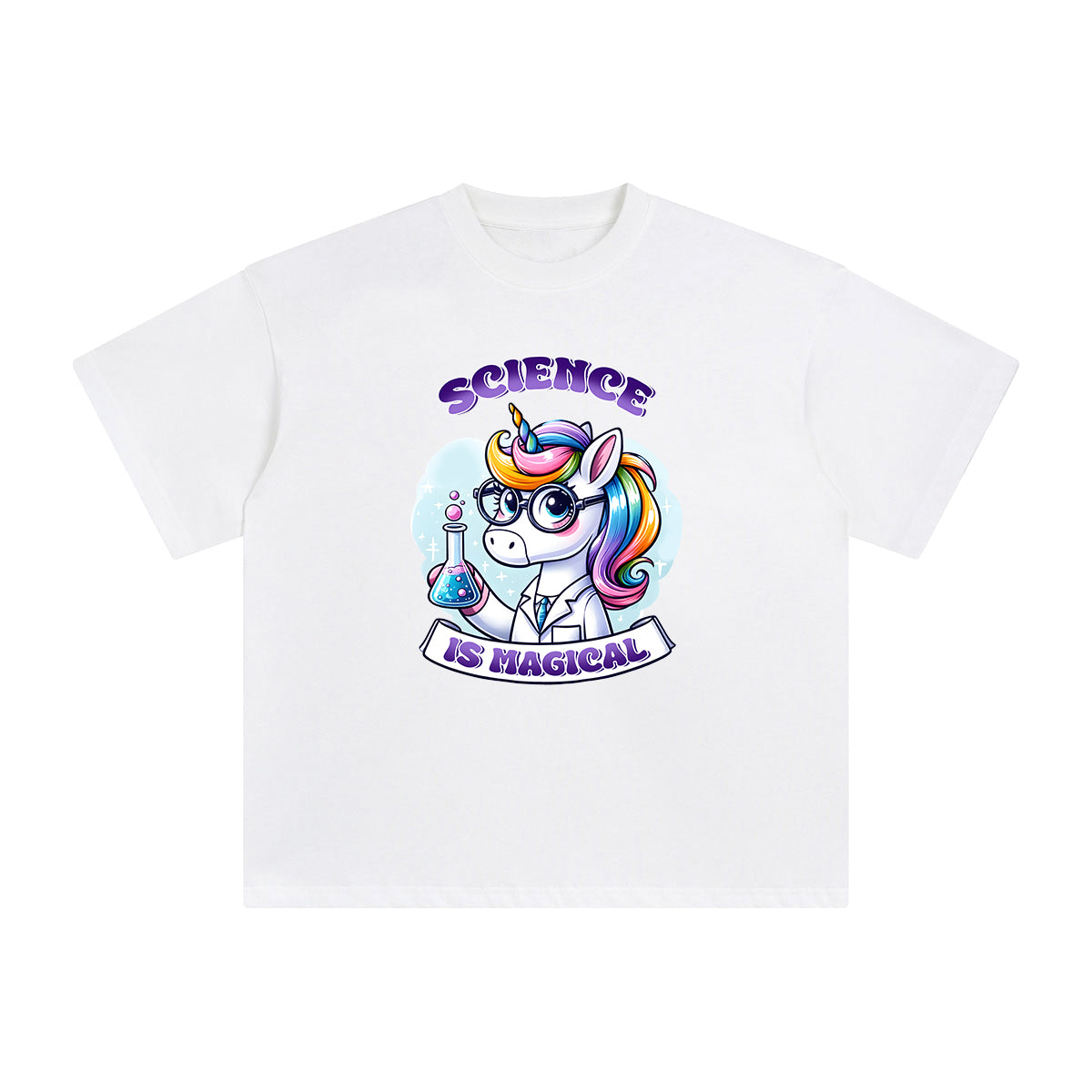 Magic Scientist Unicorn Graphic Tee-INNBLAC Fashion Apparel