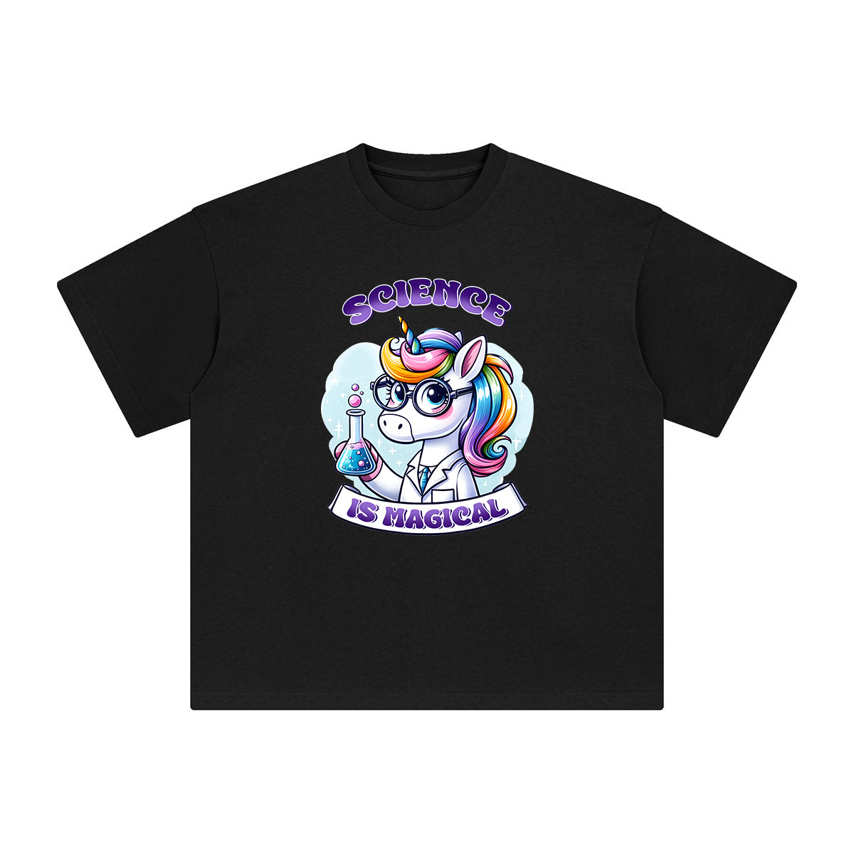 Magic Scientist Unicorn Graphic Tee-INNBLAC Fashion Apparel
