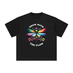Positive Slogan & Dragonfly Graphic Tee-INNBLAC Fashion Apparel