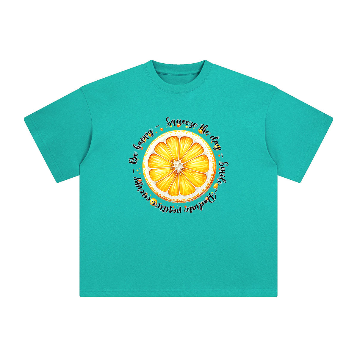 Positive Slogan & Lemon Graphic Tee-INNBLAC Fashion Apparel
