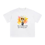 Positive Slogan & Sunflower Graphic Tee-INNBLAC Fashion Apparel