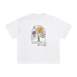 Slogan & Flowers Graphic Tee-INNBLAC Fashion Apparel