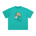 Slogan & Flowers Graphic Tee-INNBLAC Fashion Apparel