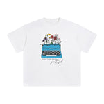 Typewriter & Slogan Graphic Tee-INNBLAC Fashion Apparel