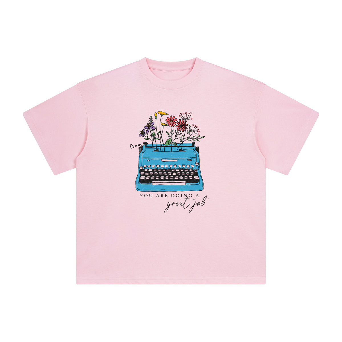 Typewriter & Slogan Graphic Tee-INNBLAC Fashion Apparel