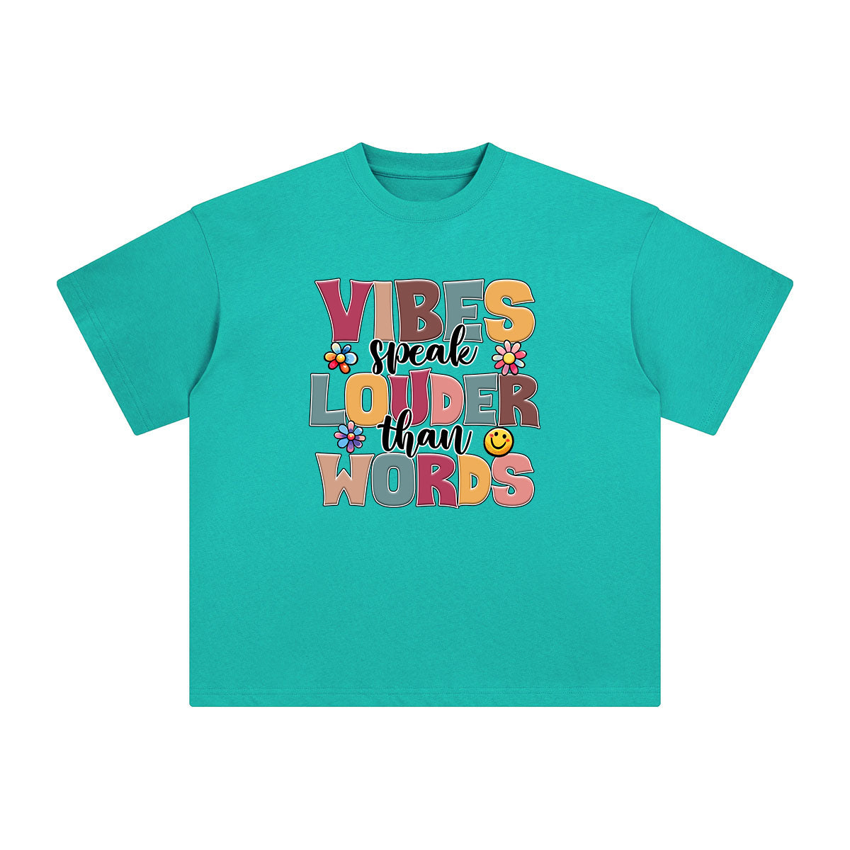 VIBES SPEAK LOUDER THAN WORDS Graphic Tee-INNBLAC Fashion Apparel