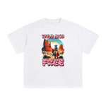 WILD AND FREE Cowboy Cartoon Graphic Tee-INNBLAC Fashion Apparel