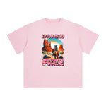 WILD AND FREE Cowboy Cartoon Graphic Tee-INNBLAC Fashion Apparel