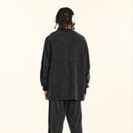 Acid Wash Distressed Long Sleeve Tshirt-INNBLAC Fashion Apparel