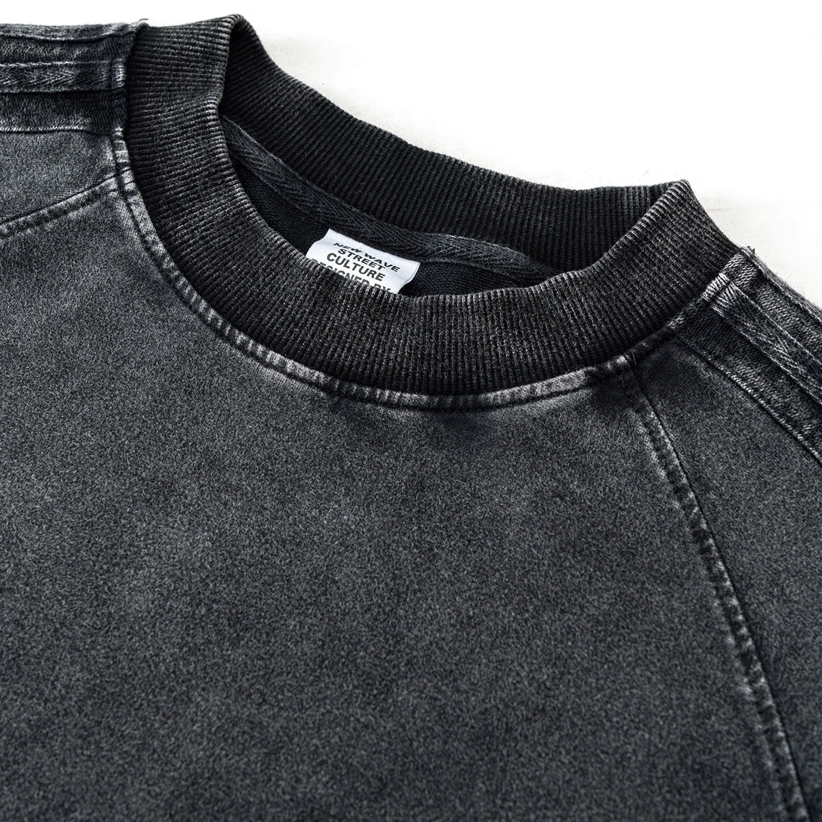 Acid Wash Distressed Long Sleeve Tshirt-INNBLAC Fashion Apparel