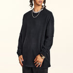 Acid Wash Distressed Sweatshirt-INNBLAC Fashion Apparel