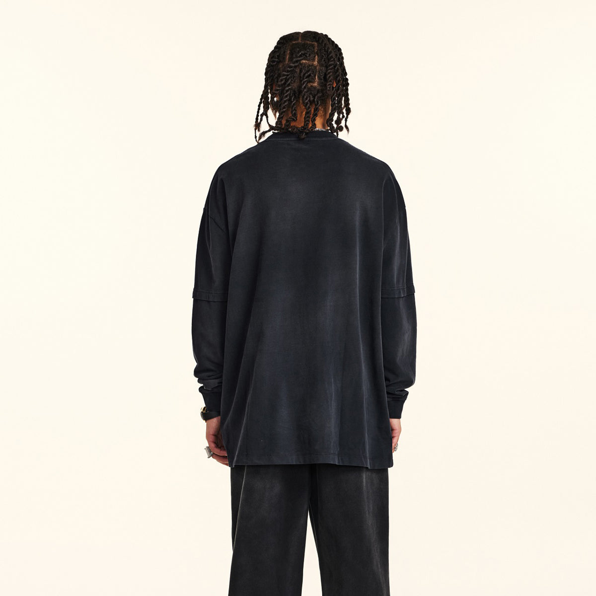 Acid Wash Distressed Sweatshirt-INNBLAC Fashion Apparel