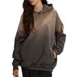 Women's Acid Wash Elastic Hem Hoodie-INNBLAC Fashion Apparel