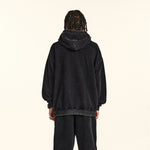 Acid Wash Thick Contrast Stitch Hoodie-INNBLAC Fashion Apparel
