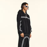 Acid Wash Thick Contrast Stitch Hoodie-INNBLAC Fashion Apparel