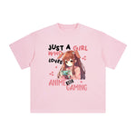 Anime Girl And Gaming Pink Graphic Tee-INNBLAC Fashion Apparel