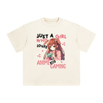 Anime Girl And Gaming Pink Graphic Tee-INNBLAC Fashion Apparel