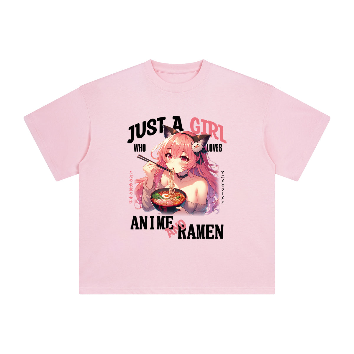 Anime Girl And Ramen Graphic Tee-INNBLAC Fashion Apparel