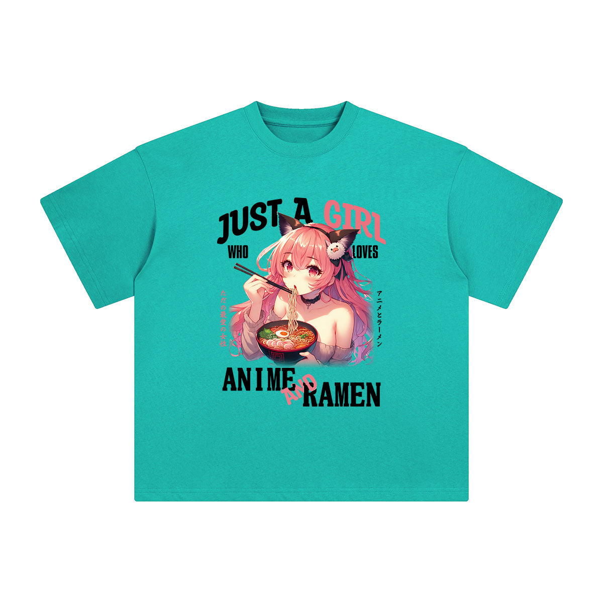 Anime Girl And Ramen Graphic Tee-INNBLAC Fashion Apparel