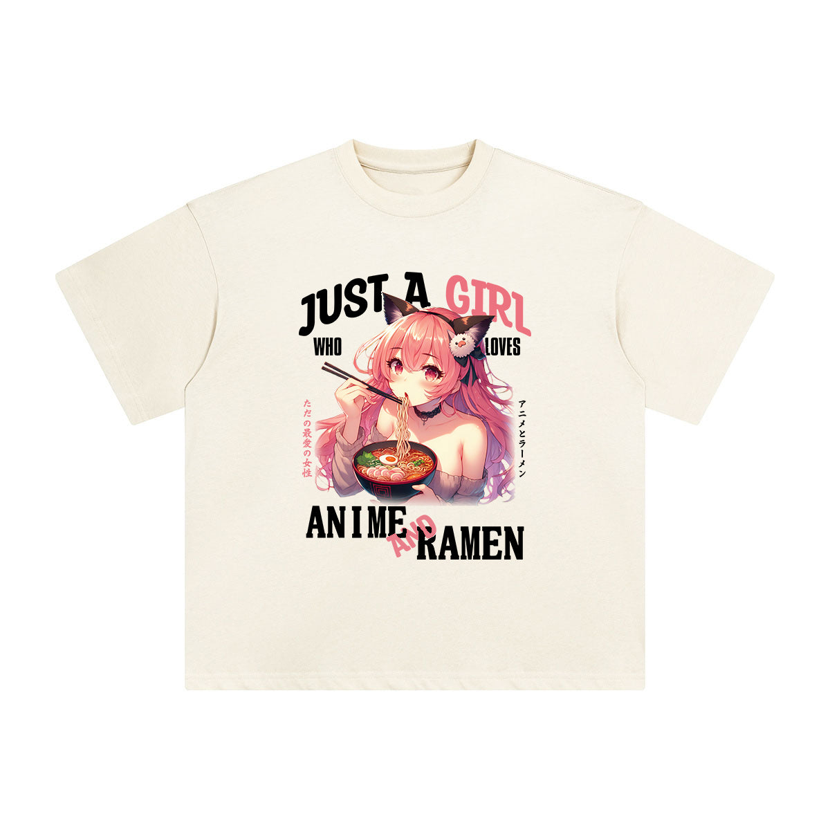 Anime Girl And Ramen Graphic Tee-INNBLAC Fashion Apparel