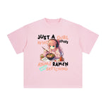 Anime Girl Ramen And Sketching Graphic Tee-INNBLAC Fashion Apparel