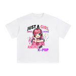 Anime Girl and K-Pop Graphic Tee-INNBLAC Fashion Apparel
