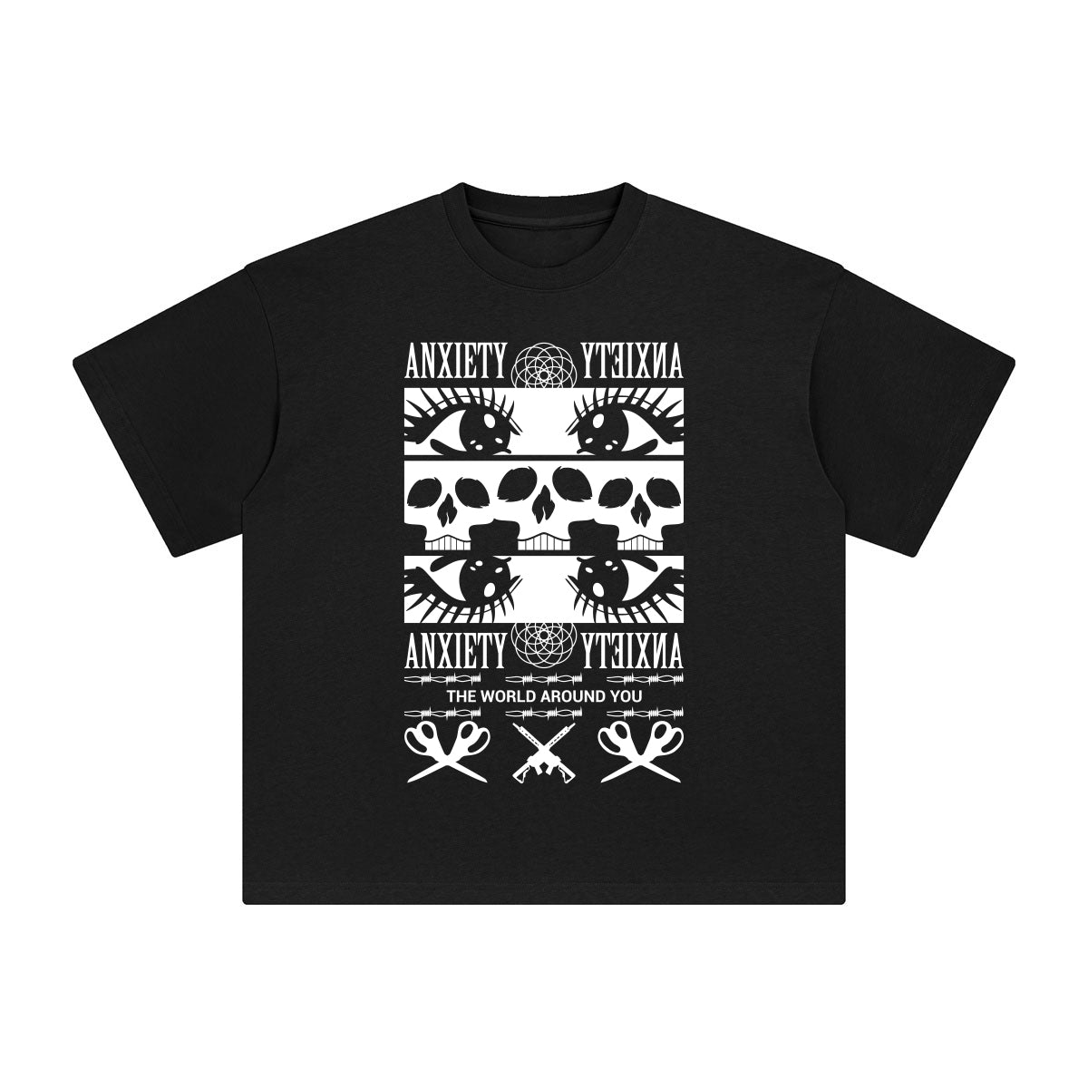 Anxiety the World Around You Abstract Graphic Tee-INNBLAC Fashion Apparel