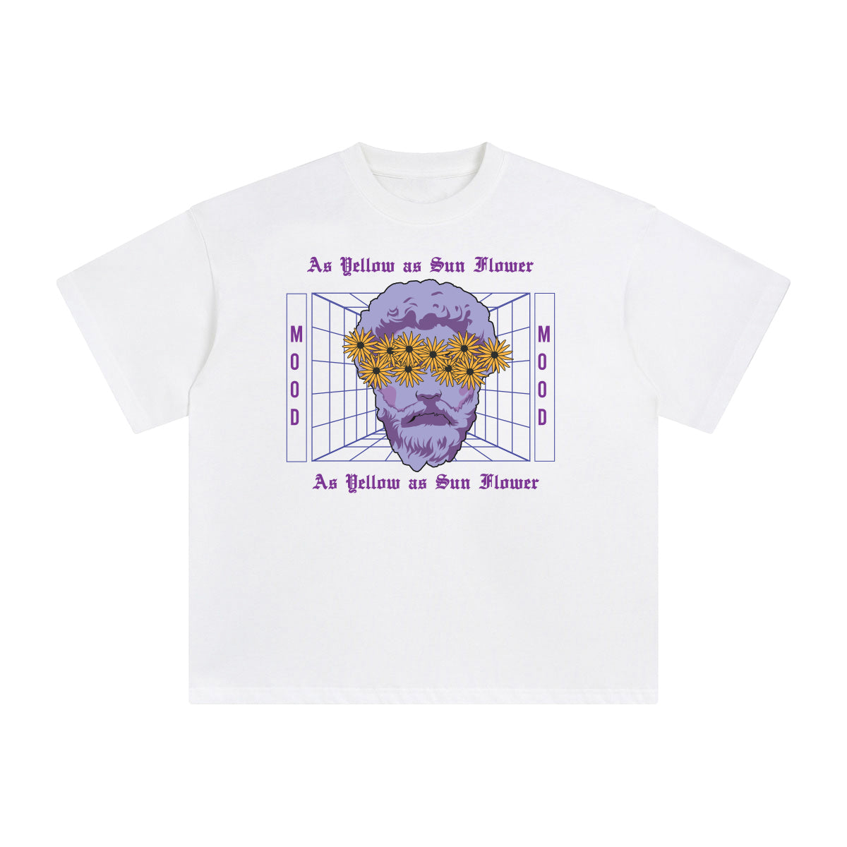 As Yellow as Sunflower Abstract Graphic Tee-INNBLAC Fashion Apparel