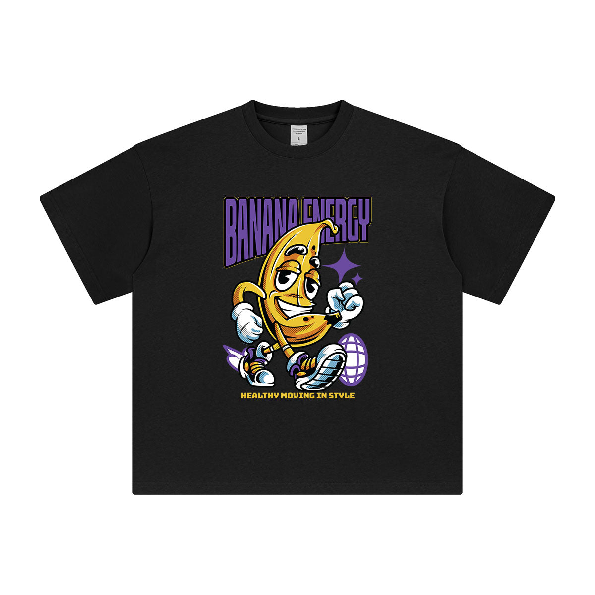 Banana Energy Exercise Cartoon Tee-INNBLAC Fashion Apparel
