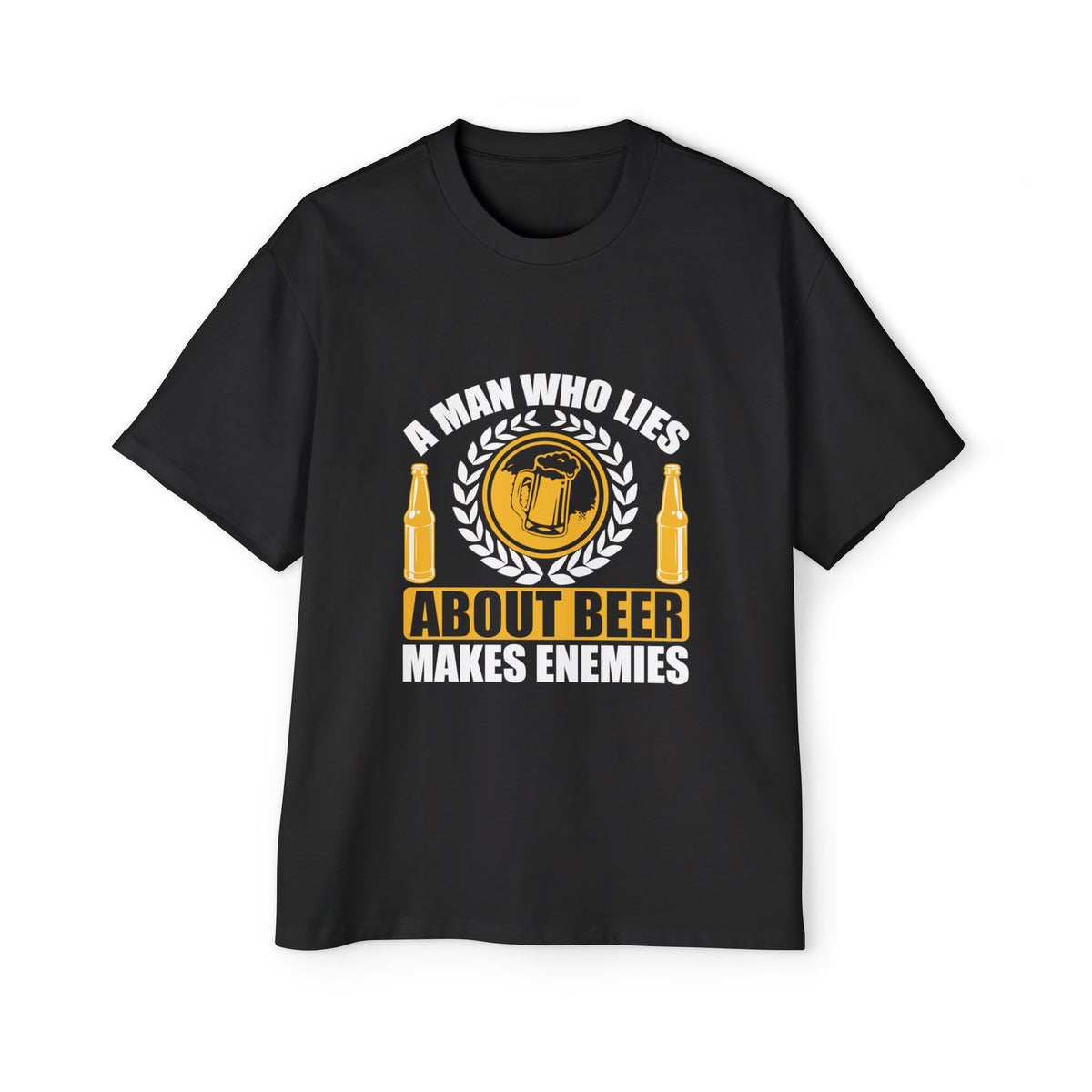Beer & Slogan Graphic Tee-INNBLAC Fashion Apparel