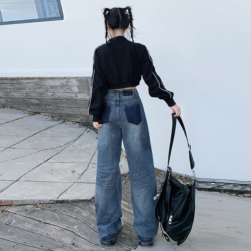 Blue Whiskers Baggy Jeans-INNBLAC Fashion Apparel