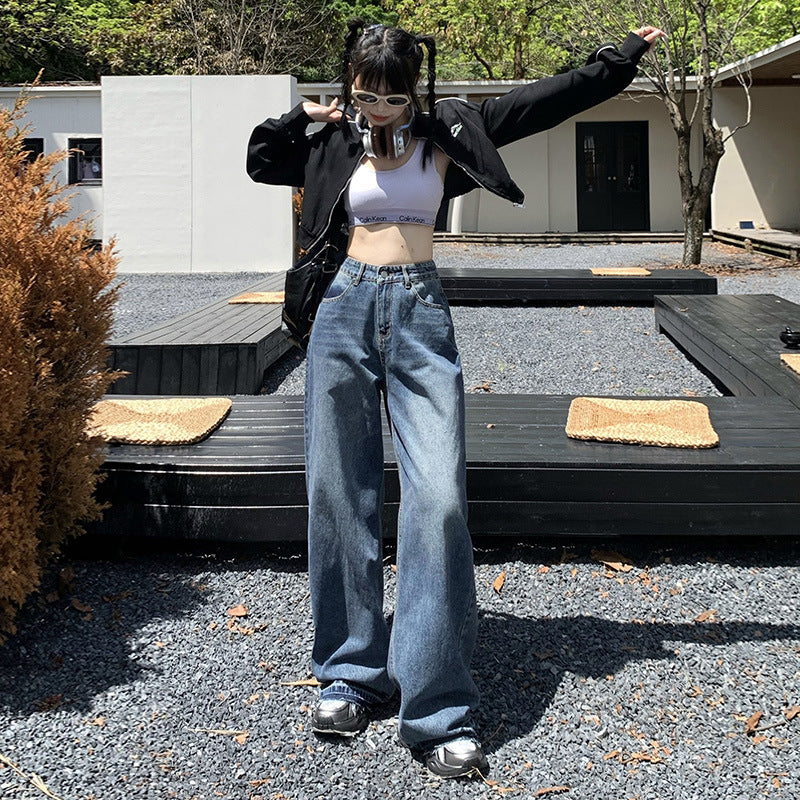 Blue Whiskers Baggy Jeans-INNBLAC Fashion Apparel