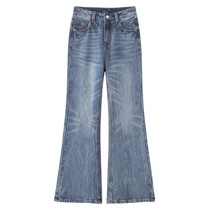 Blue Whiskers Flare Jeans-INNBLAC Fashion Apparel