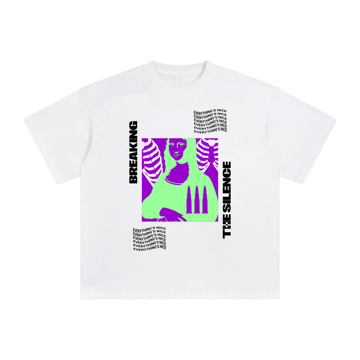 Breaking the Silence Abstract Graphic Tee-INNBLAC Fashion Apparel
