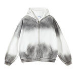 Women's Brush Paint Double Slider Zip Hoodie-INNBLAC Fashion Apparel